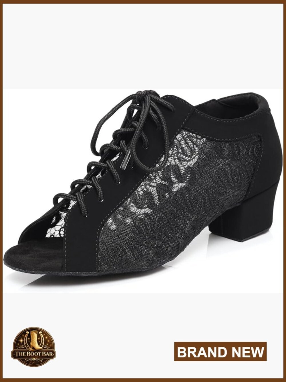 Lace-up Latin Dance Shoes Low Heel Open Toe Ballroom Salsa Practice Suede Sole